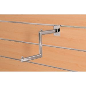 Bras escalier 35 cm pour fond rainur tube ovale 25 x 12 mm chrom