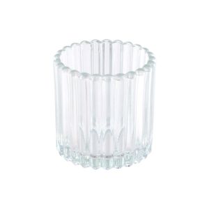 Porte bougie verre transparent stri