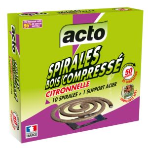 10 spirales anti-moustiques  la citronnelle