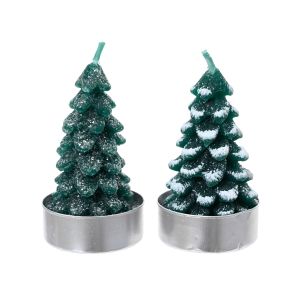 X4 mini bougie sapin 7cm