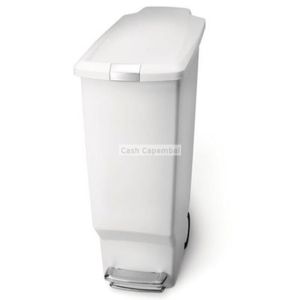 Poubelle troite 40 litres blanche