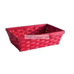 Panier rectangulaire bambou rouge 25,7 x 18 x 7,5 cm