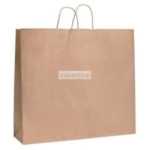 50 sacs kraft poignes torsades brun 54 x 14 x 48 cm