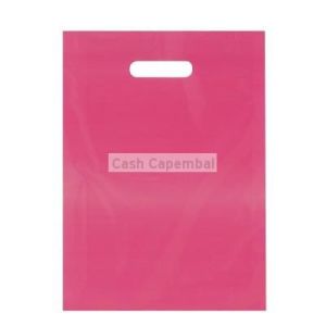 100 sacs plastiques poignes dcoupes fuchsia 35 x 4 x 45 cm