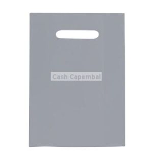 100 sacs plastiques  poignes dcoupes gris 25 x 38 cm