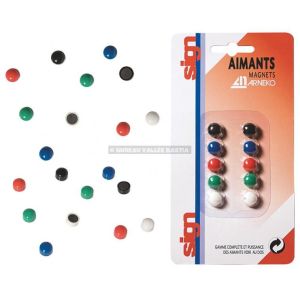 10 aimants 9 mm assortis