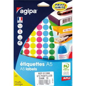 672 pastille adhsive 15 mm apli-agipa